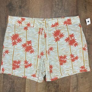 Gap GapBody NWT Lounge Pajama Terry Shorts Palms Floral Women’s XL Elastic Waist